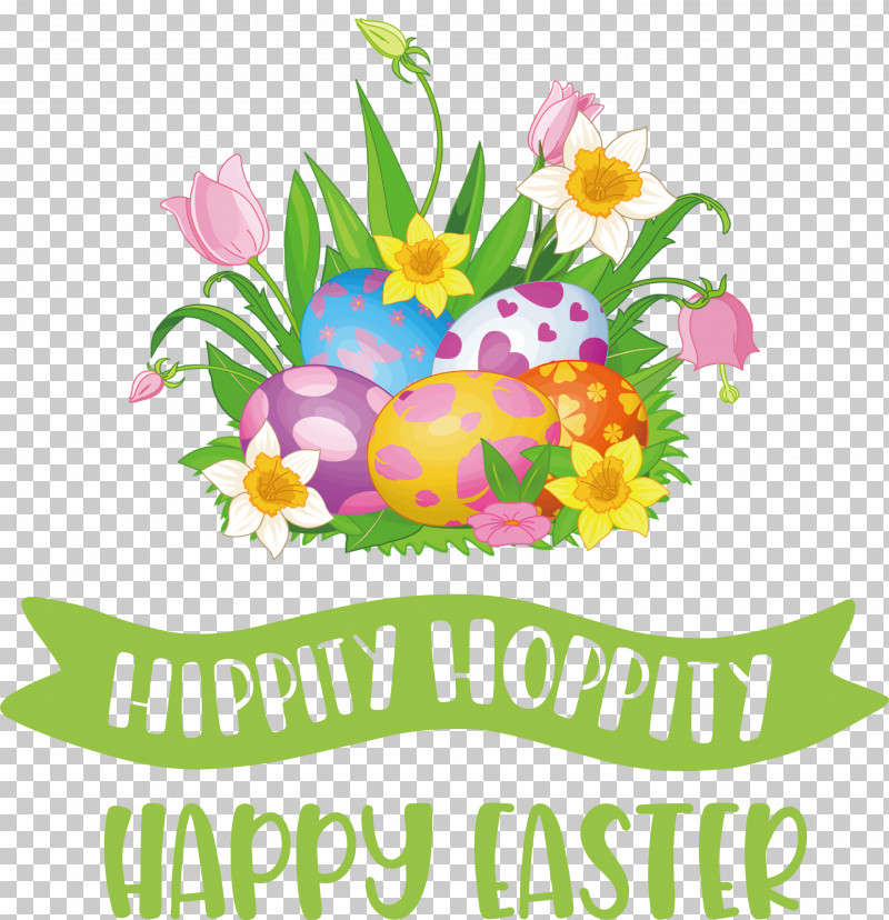 Hippity Hoppity Happy Easter PNG, Clipart, Easter Basket, Easter Bunny, Easter Egg, Floral Design, Flower Free PNG Download