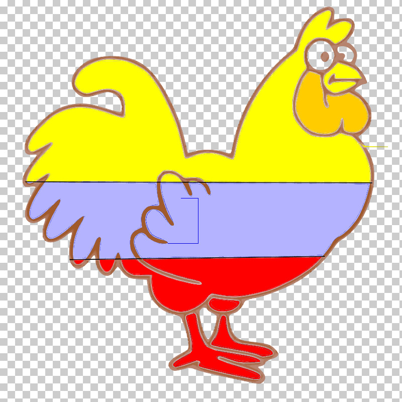 Chicken Rooster Cartoon Yellow Bird PNG, Clipart, Beak, Bird, Cartoon, Chicken, Rooster Free PNG Download