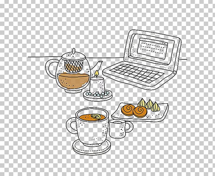 Table Coffee Cup Cafe Cartoon Illustration PNG, Clipart, Apple Laptop, Apple Laptops, Biscuit, Cafe, Cartoon Laptop Free PNG Download