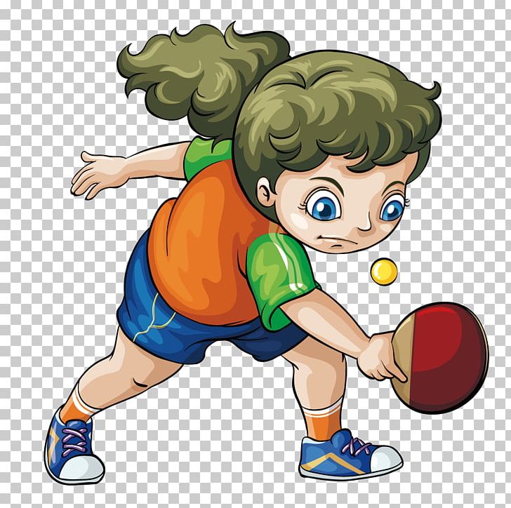 Tennis Girl Table Tennis Racket Illustration PNG, Clipart, Ball Game, Boy, Cartoon, Child, Dining Table Free PNG Download