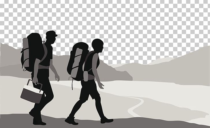 Silhouette Backpacking Drawing Illustration PNG, Clipart, Backpack, Black And White, Business, Communication, Gentleman Free PNG Download