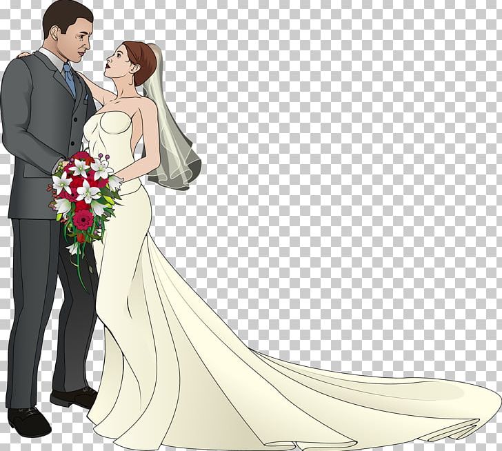 Line Art Drawing Wedding Couple Married Stock Vector (Royalty Free)  2300454457 | Shutterstock