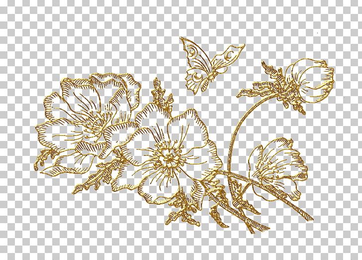 Paper Drawing Flower Stencil Satin Stitch PNG, Clipart, Butterflies, Flowers, Golden Frame, Inse, Insects Free PNG Download