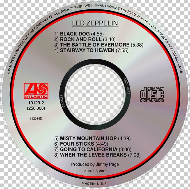 Compact Disc Led Zeppelin IV Black Dog Rock And Roll PNG, Clipart, Black Dog, Brand, Compact Disc, Data Storage Device, Disk Image Free PNG Download