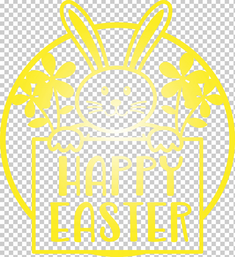 Yellow White Text Line Happy PNG, Clipart, Circle, Happy, Happy Easter, Line, Oval Free PNG Download