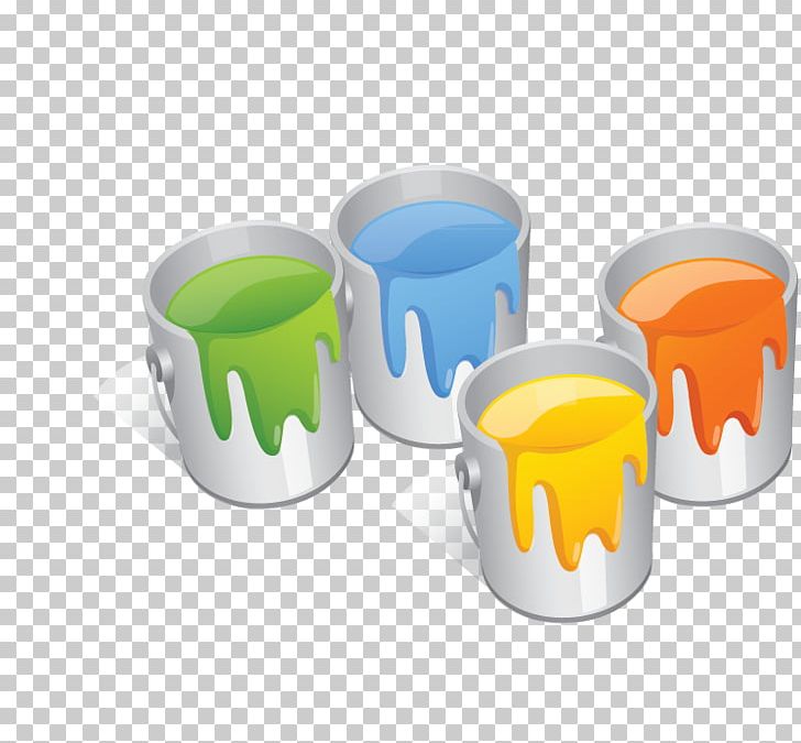 Paint Material Coating Illustration PNG, Clipart, Brush, Bucket Vector, Coffee Cup, Colorful Paint, Cup Free PNG Download