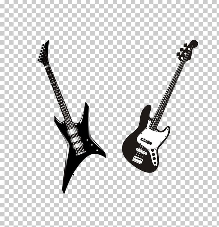 Bass Guitar Black And White Musical Instrument PNG, Clipart, Black, Black Hair, Guitar Accessory, Music, Musical Free PNG Download
