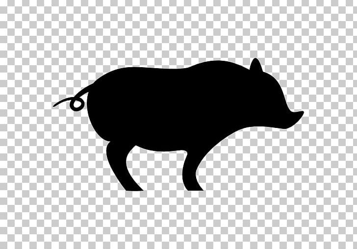 Domestic Pig Silhouette PNG, Clipart, Animal, Animals, Black, Black And White, Cattle Like Mammal Free PNG Download