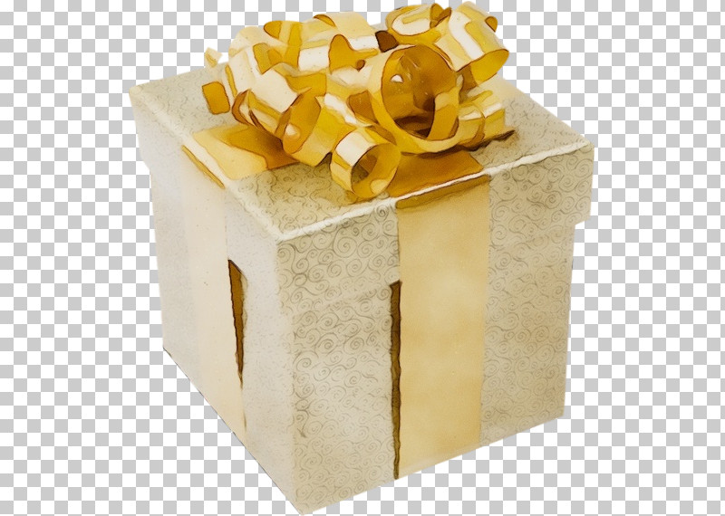 Present Yellow Gift Wrapping Box Ribbon PNG, Clipart, Box, Gift Wrapping, Packing Materials, Paint, Present Free PNG Download