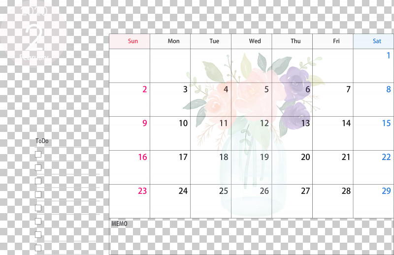 February 2020 Calendar February 2020 Printable Calendar 2020 Calendar PNG, Clipart, 2020 Calendar, Diagram, February 2020 Calendar, February 2020 Printable Calendar, Line Free PNG Download