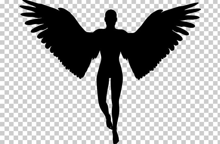 Cherub Angel Silhouette PNG, Clipart, Angel, Art, Beak, Bird, Black And White Free PNG Download