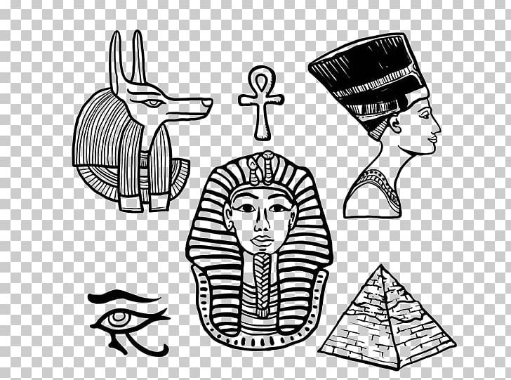 Egyptian Pyramids Ancient Egypt Ankh PNG, Clipart, Al Ahly Sc Egypt, Anubis, Art, Black, Black And White Free PNG Download