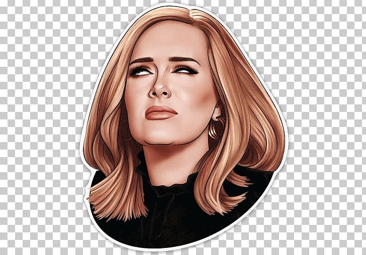 Adele Telegram Sticker Messaging Apps Eyebrow PNG, Clipart, Adele, Beauty, Blond, Brown Hair, Cheek Free PNG Download