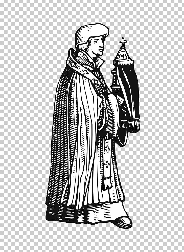 Middle Ages Priest Drawing PNG, Clipart, Art, Bishop, Black And White, Clergy, Clothing Free PNG Download