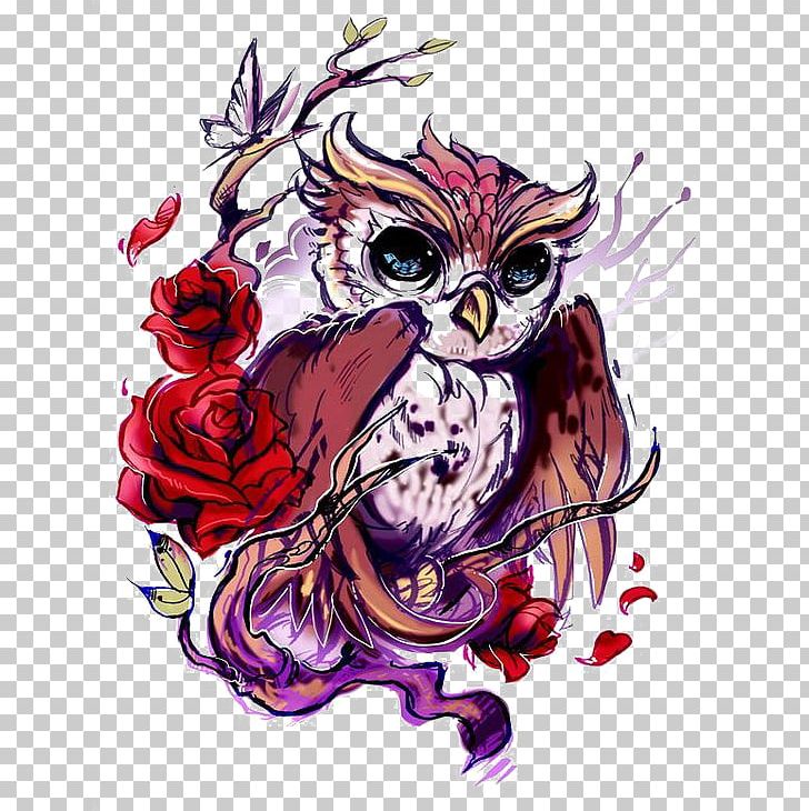 Owl Tattoo Artist Rose Flash PNG, Clipart, Animal, Art, Bird, Bird Of Prey, Birds Free PNG Download