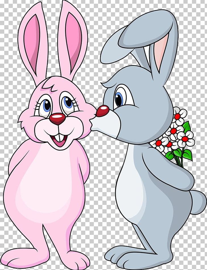Rabbit Kiss Illustration PNG, Clipart, Artwork, Ashamed, Cartoon, Couple, Dog Like Mammal Free PNG Download