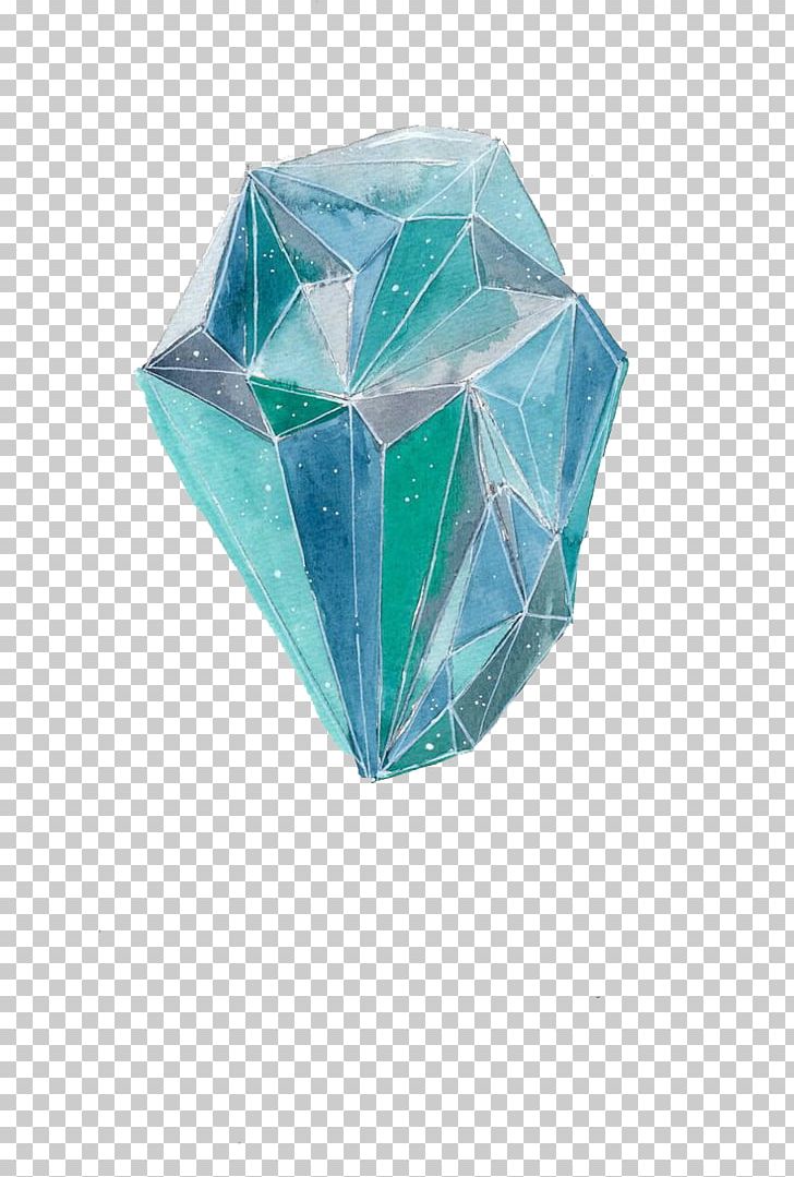 Watercolor Painting Drawing Crystal Illustration PNG, Clipart, Aqua, Art, Background Green, Blue, Blue Background Free PNG Download