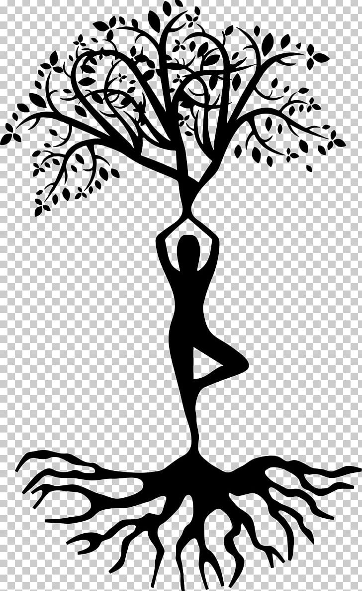 Vriksasana Yoga Tree Yoga Tree PNG, Clipart, Artwork, Asana, Black And White, Branch, Flora Free PNG Download