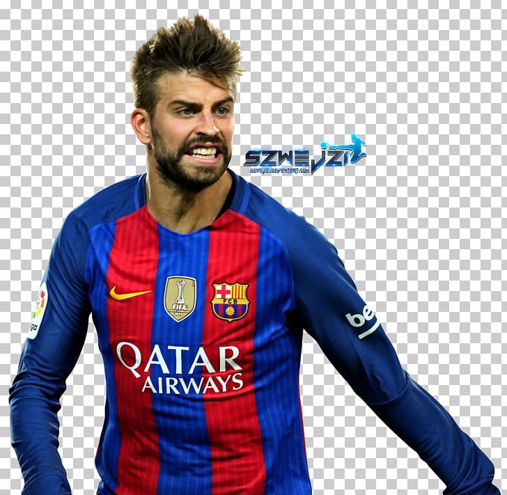 Gerard Piqué FC Barcelona Jersey PNG, Clipart, 2017, Beard, Clip Art, Electric Blue, Facial Hair Free PNG Download