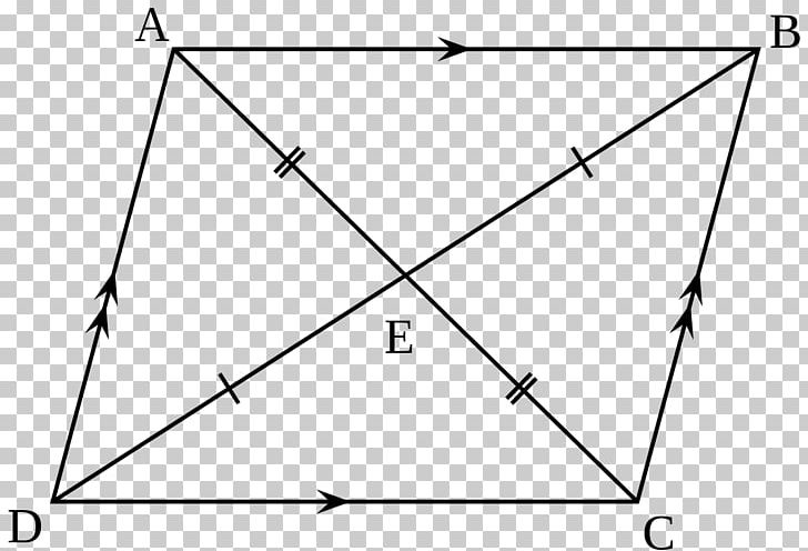 Parallelogram Diagonal Angle Quadrilateral PNG, Clipart, Angle, Area, Black And White, Circle, Congruence Free PNG Download