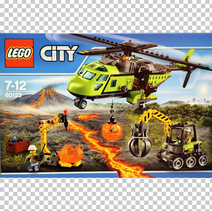 Lego City LEGO 60123 City Volcano Supply Helicopter Toy PNG, Clipart, Aircraft, Construction Set, Helicopter, Helicopter Rotor, Lego Free PNG Download