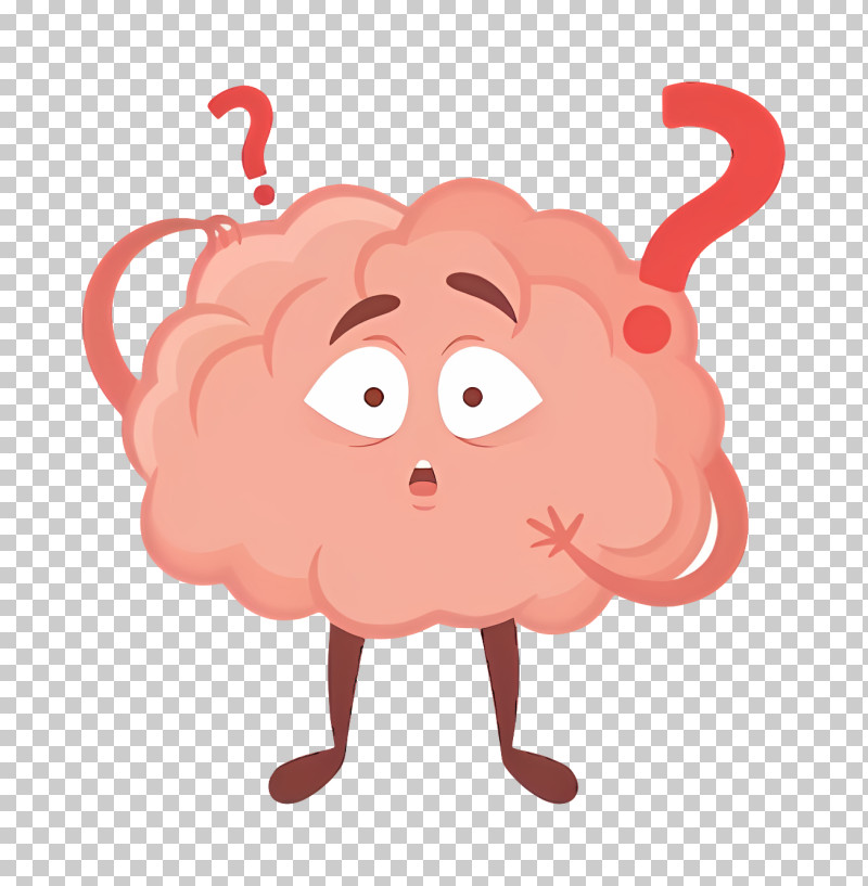 Cartoon Brain - Confused Brain Cartoon Illustration PNG