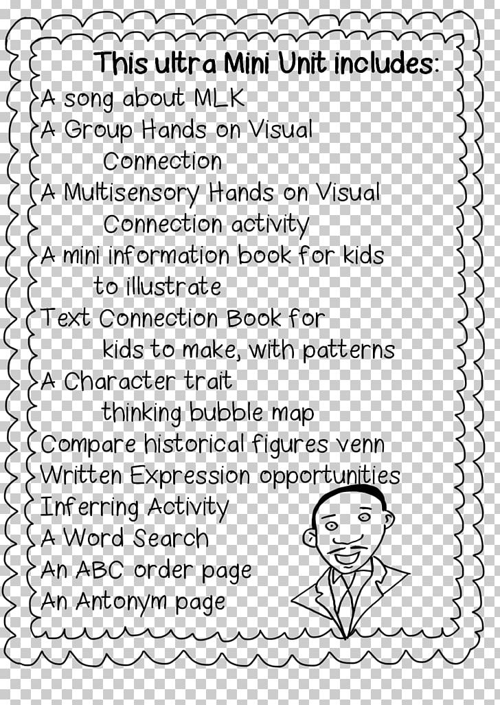 Black History Month First Grade Martin Luther King Jr. Day Worksheet PNG, Clipart, Africanamerican History, Alexander Graham Bell, Area, Art, Black And White Free PNG Download