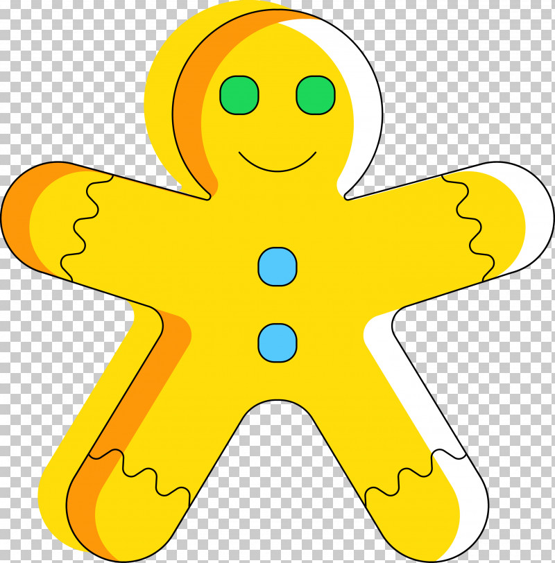 Gingerbread Man PNG, Clipart, Gingerbread Man, Line, Yellow Free PNG Download
