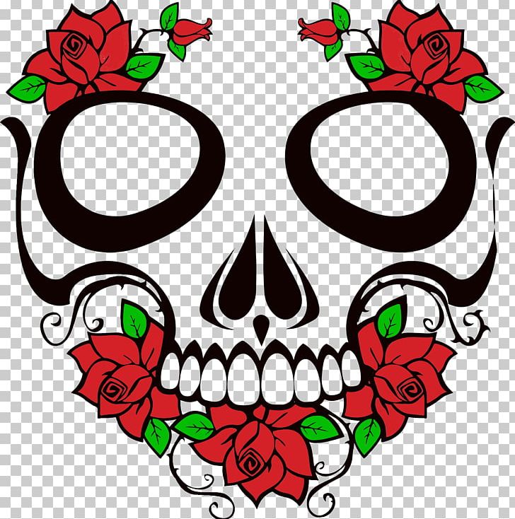 T-shirt Calavera Human Skull Symbolism Rose PNG, Clipart, Art, Artwork, Bone, Calavera, Circle Free PNG Download