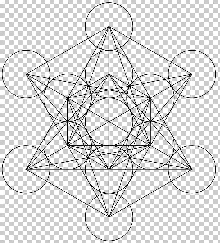 Metatron's Cube Overlapping Circles Grid Sacred Geometry PNG, Clipart, Angle, Area, Art, Artwork, Black And White Free PNG Download