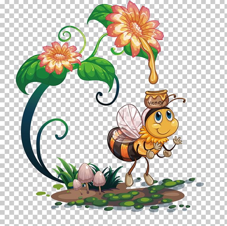 Bee Honey Flower PNG, Clipart, Bees, Bee Vector, Cute, Cute Animal, Cute Animals Free PNG Download