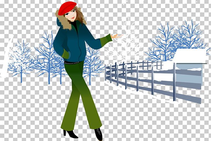 Walking Snow Illustration PNG, Clipart, Business Woman, Cartoon, Fictional Character, Footprint, Forest Free PNG Download