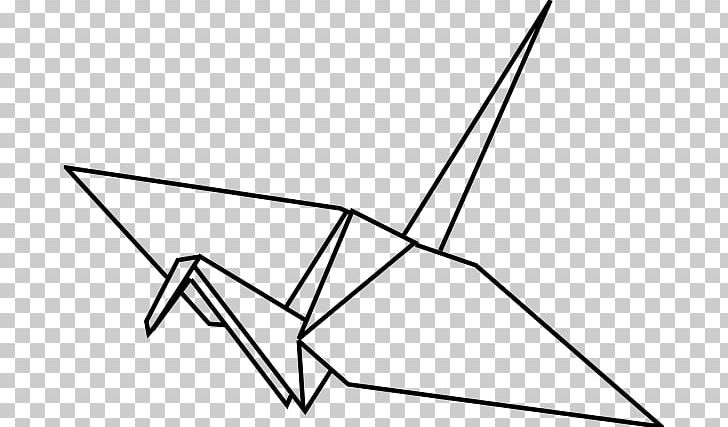 Crane Paper Origami Orizuru PNG, Clipart, Angle, Area, Black, Black And White, Crane Free PNG Download