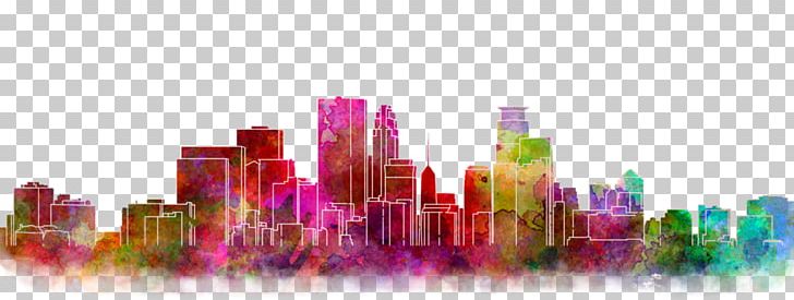 Minneapolis Watercolor Painting Skyline PNG, Clipart, Art, Canvas Print, City, Fade, Magenta Free PNG Download