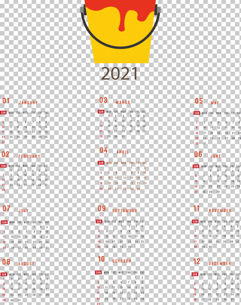 Printable 2021 Yearly Calendar 2021 Yearly Calendar PNG, Clipart, 2021 Yearly Calendar, Annual Calendar, Calendar System, December, Drawing Free PNG Download