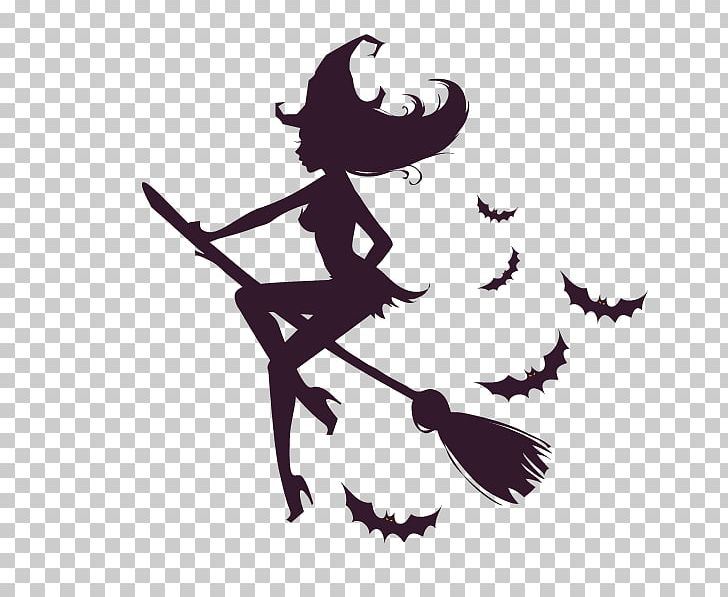 Halloween Witchcraft Illustration PNG, Clipart, Art, Bat, Broom, Computer Wallpaper, Fictional Character Free PNG Download