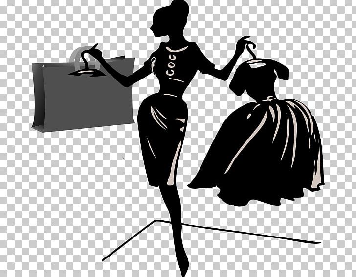 Shopping Open Woman PNG, Clipart, Bag, Black, Black And White, Fictional Character, Human Behavior Free PNG Download