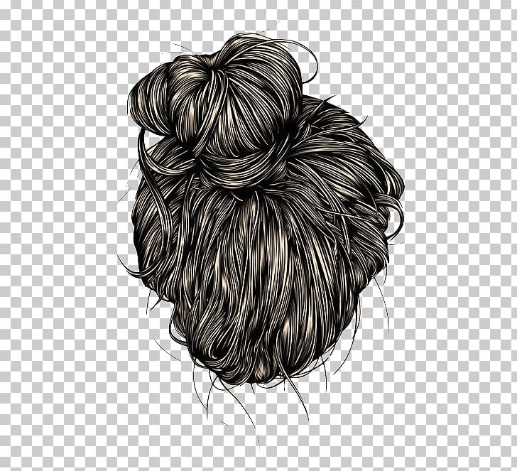 Drawing Illustration Art Bun PNG, Clipart, Art, Black And White, Black Hair, Brown Hair, Bun Free PNG Download