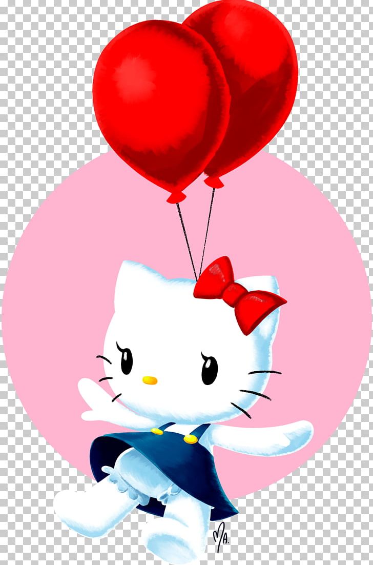 hello kitty holding balloons