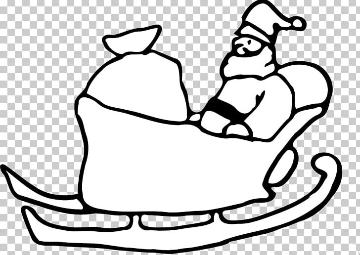 Santa Claus Rudolph Sled Christmas PNG, Clipart, Area, Art, Black, Black And White, Blog Free PNG Download