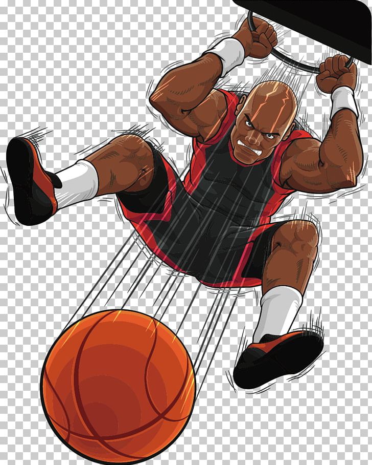 basketball player cartoon dunking
