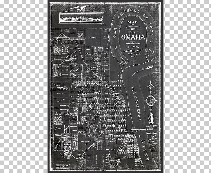 Poster Art Omaha White Canvas PNG, Clipart, Art, Black And White, Canvas, Chalkboard Background, Map Free PNG Download