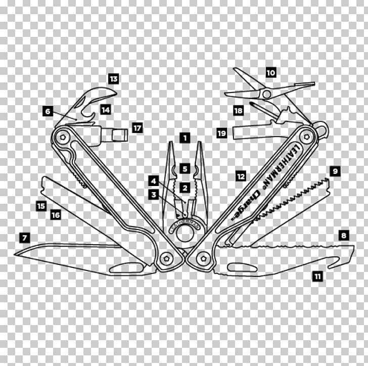Multi-function Tools & Knives Leatherman Knife Stainless Steel PNG, Clipart, Angle, Area, Auto Part, Black And White, Blade Free PNG Download