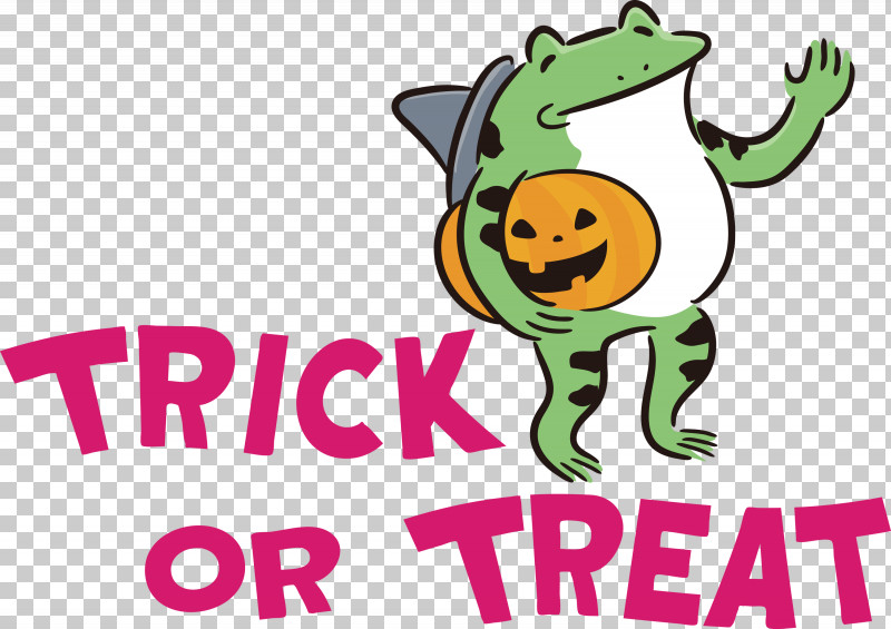 TRICK OR TREAT Halloween PNG, Clipart, Behavior, Cartoon, Green, Halloween, Happiness Free PNG Download