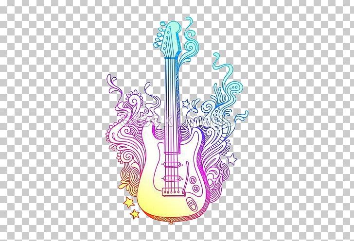 Guitar Drawing Illustration PNG, Clipart, Beautiful Guitar, Color, Color Guitar, Color Pencil, Colors Free PNG Download