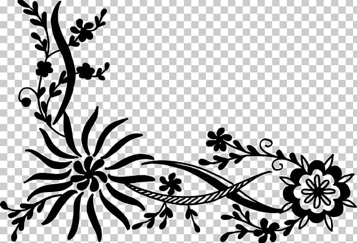 Flower Floral Design PNG, Clipart, Art, Black, Black And White, Branch, Clip Art Free PNG Download