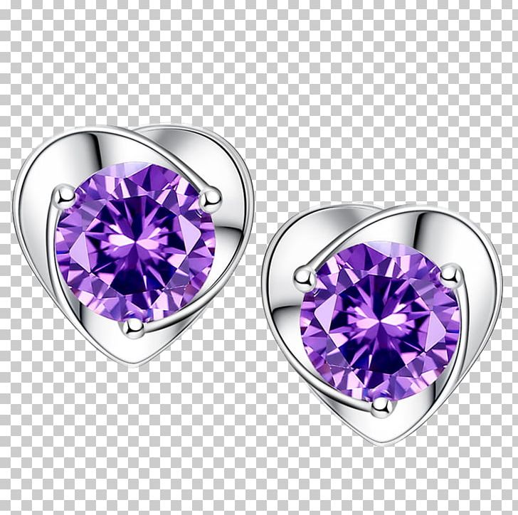 Earring Diamond Purple Jewellery PNG, Clipart, Amethyst, Body Jewelry, Body Piercing Jewellery, Designer, Diamond Free PNG Download