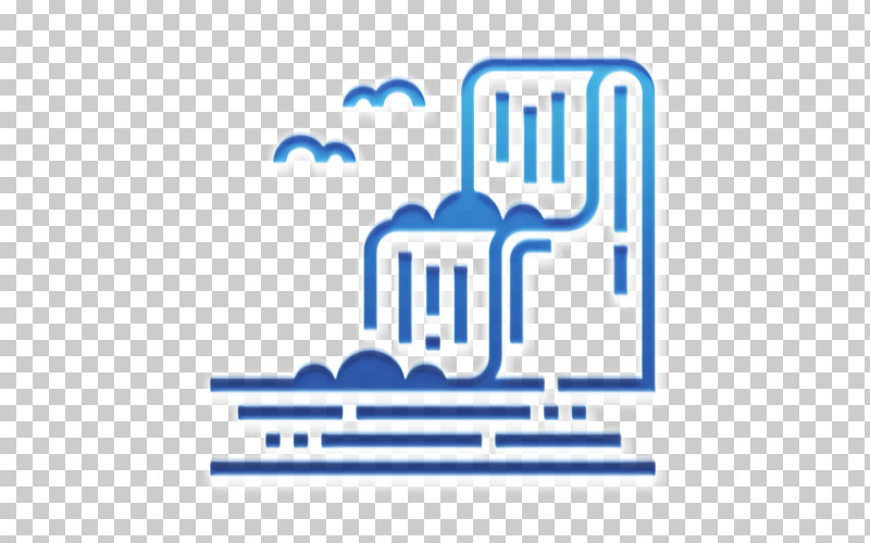 Landscapes Icon Waterfall Icon PNG, Clipart, Electric Blue, Landscapes Icon, Line, Logo, Text Free PNG Download