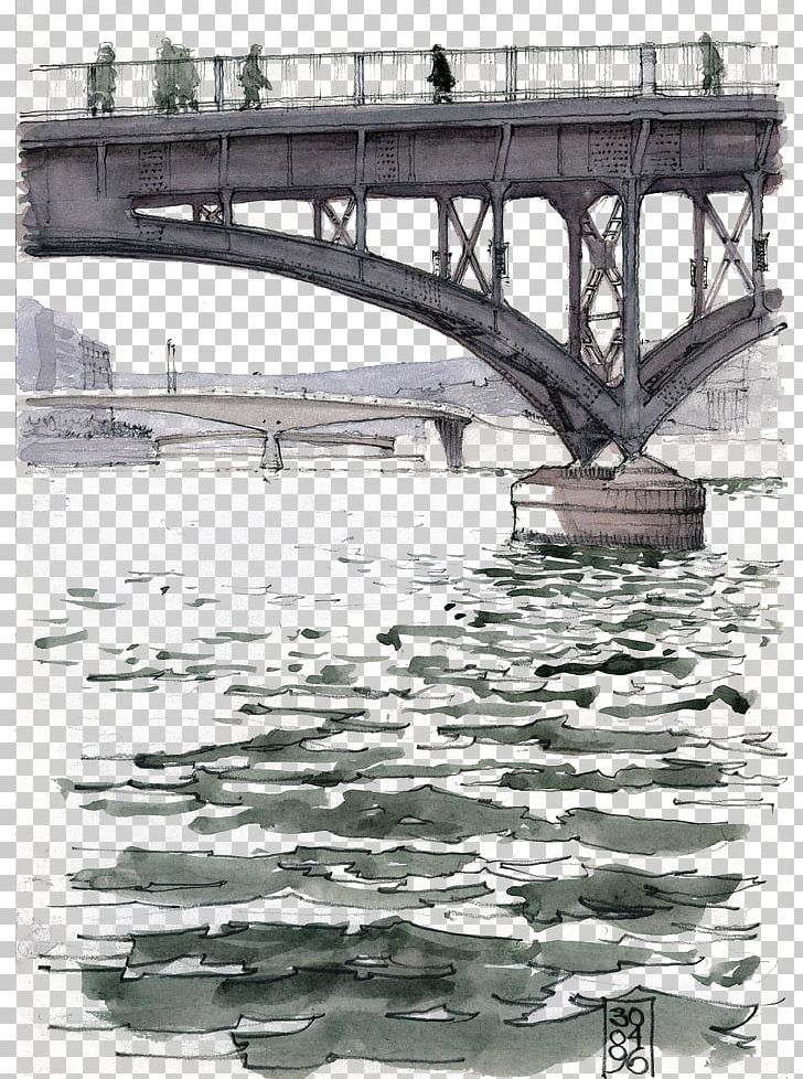 Drawing Architecture Watercolor Painting PNG, Clipart, Art, Beam Bridge, Bridge, Build, Buildings Free PNG Download