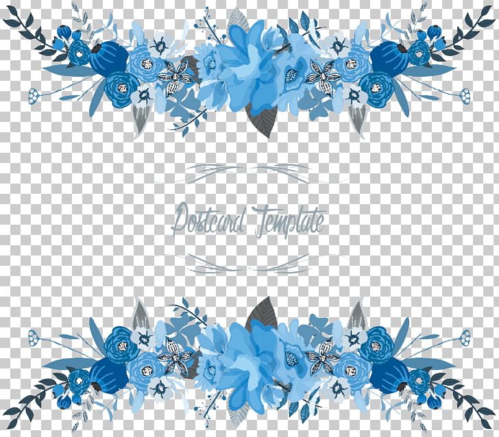 Flowers Floral Border PNG, Clipart, Blue, Border, Border Flowers, Branch, Color Free PNG Download